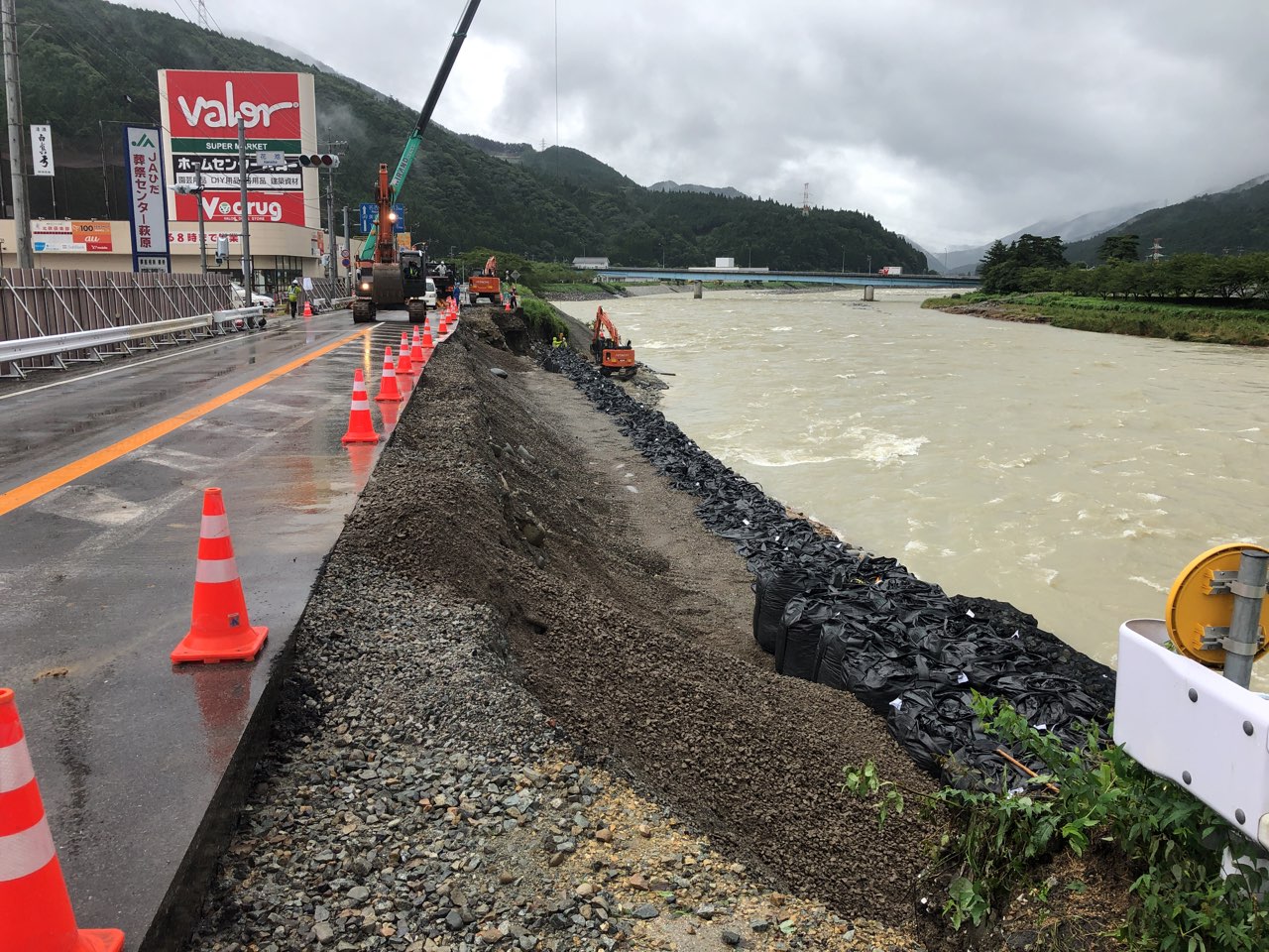 応急復旧道路完成までの経過(8/18 13:00)